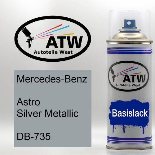 Mercedes-Benz, Astro Silver Metallic, DB-735: 400ml Sprühdose, von ATW Autoteile West.